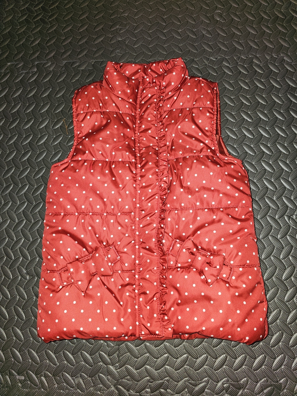 Kids Headquarters Red Polka Dot Puffer Vest